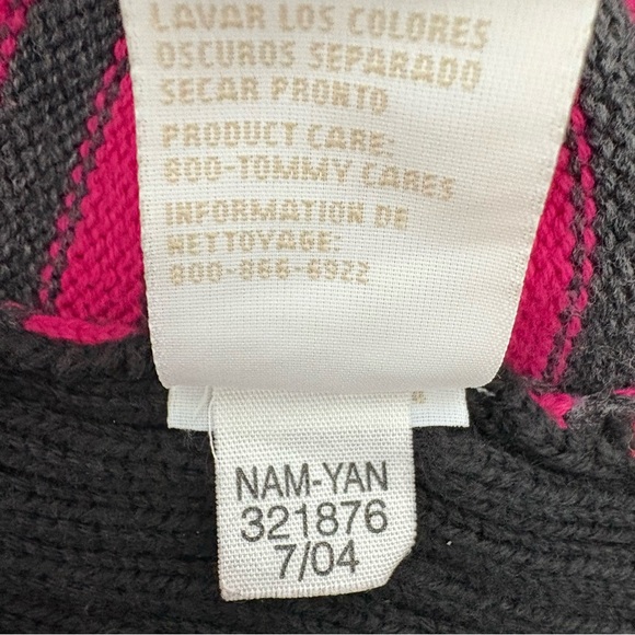 Tommy Hilfiger Japan Sweater L, Stripe Rings, rib knit, Y2K Shrunken Logo, 2000s - Picture 12 of 14